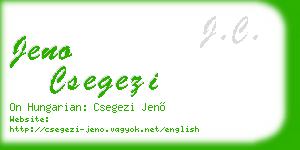 jeno csegezi business card